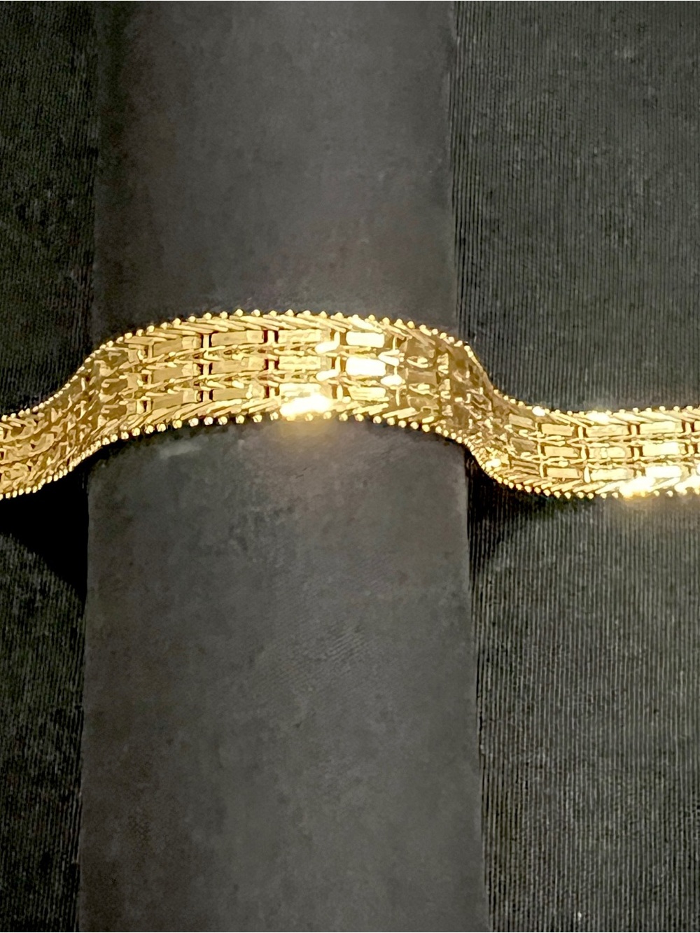 14K Imperial Gold Vintage 8in 13mm wide 26g Mirror-Bar Link bracelet Women/Men - Picture 6 of 13